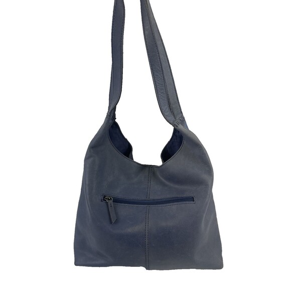 The Sak Huntley Leather Hobo Bag Purse Lake Wildflower Embroidery Blue Soft - Picture 4 of 15